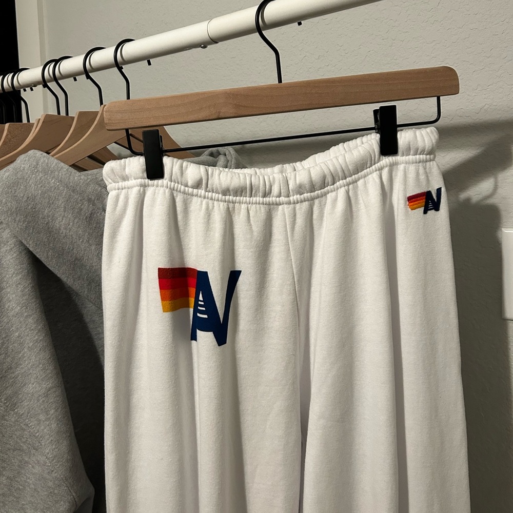 women’s size xl white aviator nation sweatpants Never worn!!